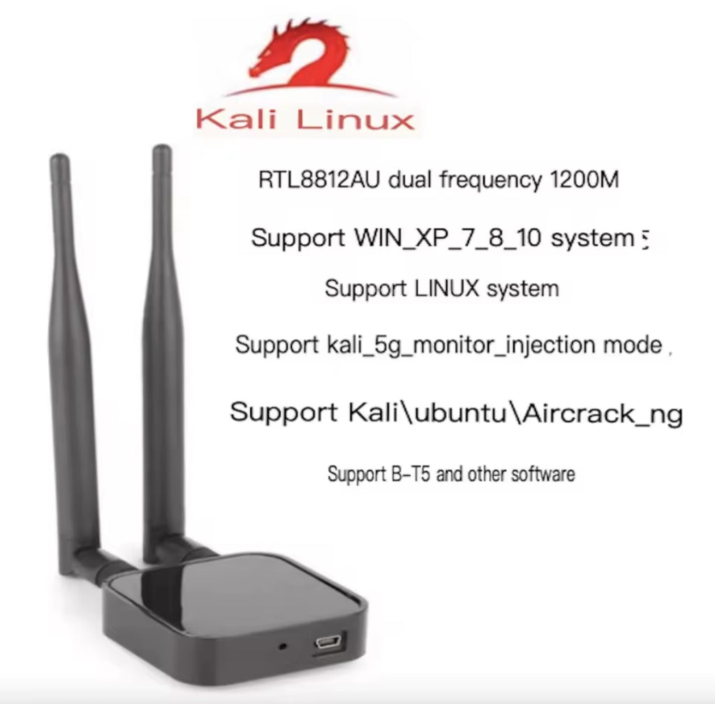 وحش اختبار الاختراق: كارت شبكة RTL8812AU يدعم Monitor Mode & Injection (الأفضل لتوزيعة Kali)